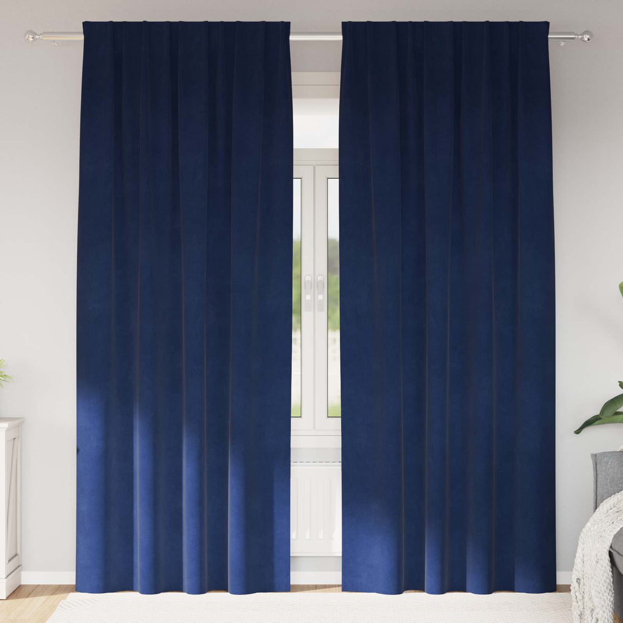 vidaXL Blackout Curtains 2 pcs Black 140 x 140 cm Velvet