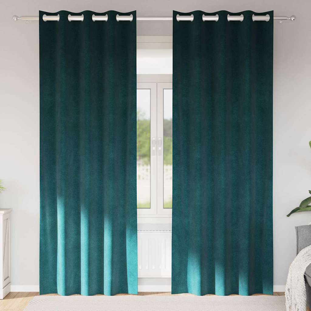 vidaXL Blackout Curtains 2 pcs Black 140 x 140 cm Velvet