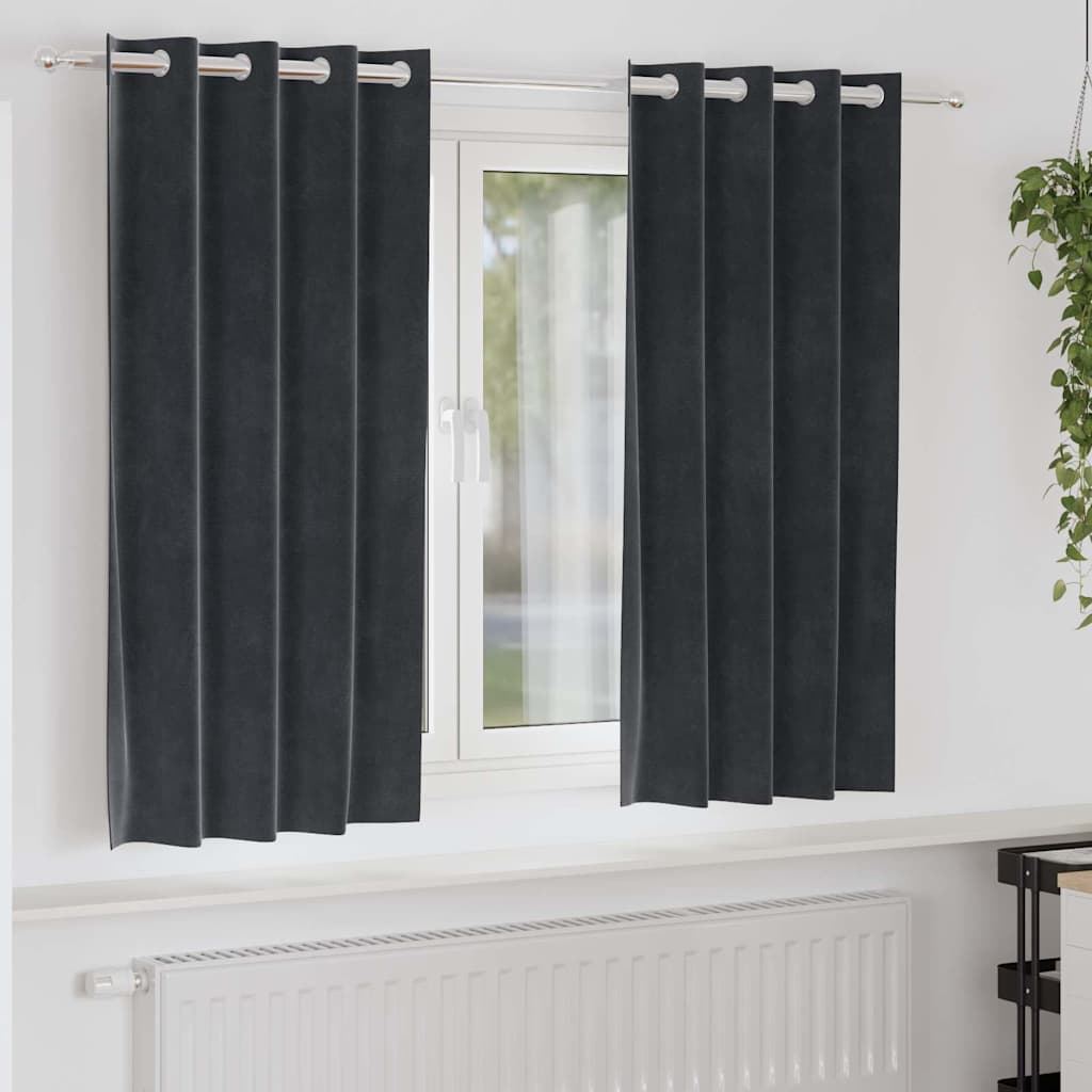 vidaXL Blackout Curtains 2 pcs Black 140 x 140 cm Velvet