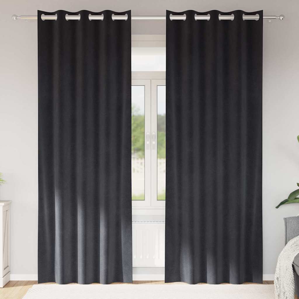 vidaXL Blackout Curtains 2 pcs Black 140 x 140 cm Velvet
