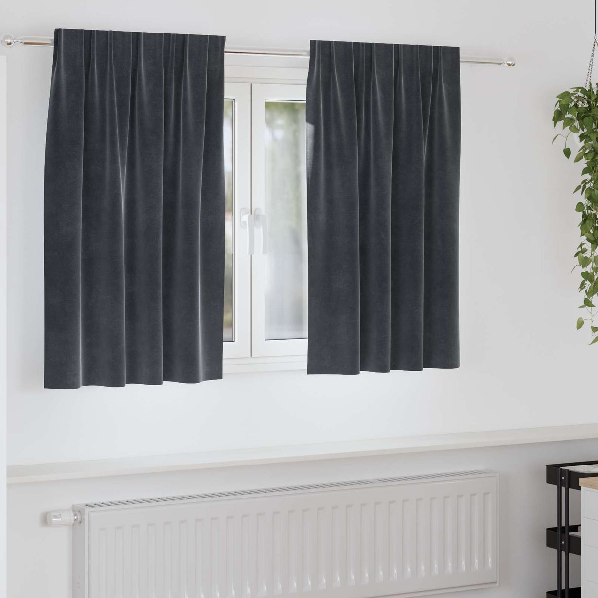 vidaXL Blackout Curtains 2 pcs Black 140 x 140 cm Velvet
