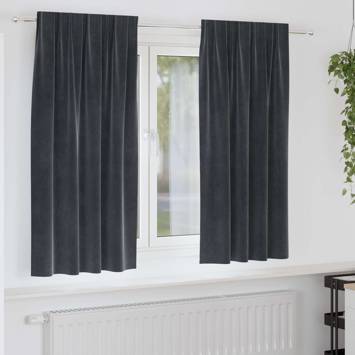 vidaXL Blackout Curtains 2 pcs Black 140 x 140 cm Velvet