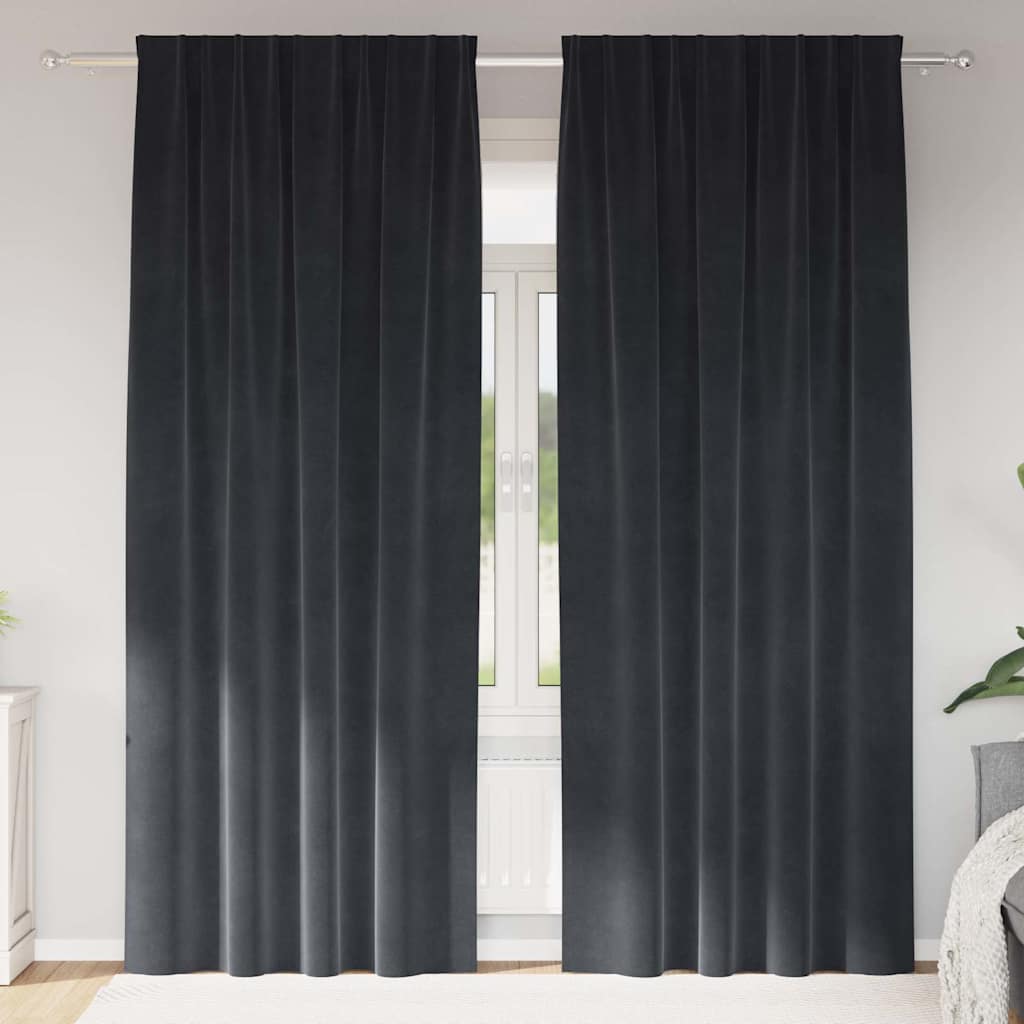 vidaXL Blackout Curtains 2 pcs Black 140 x 140 cm Velvet