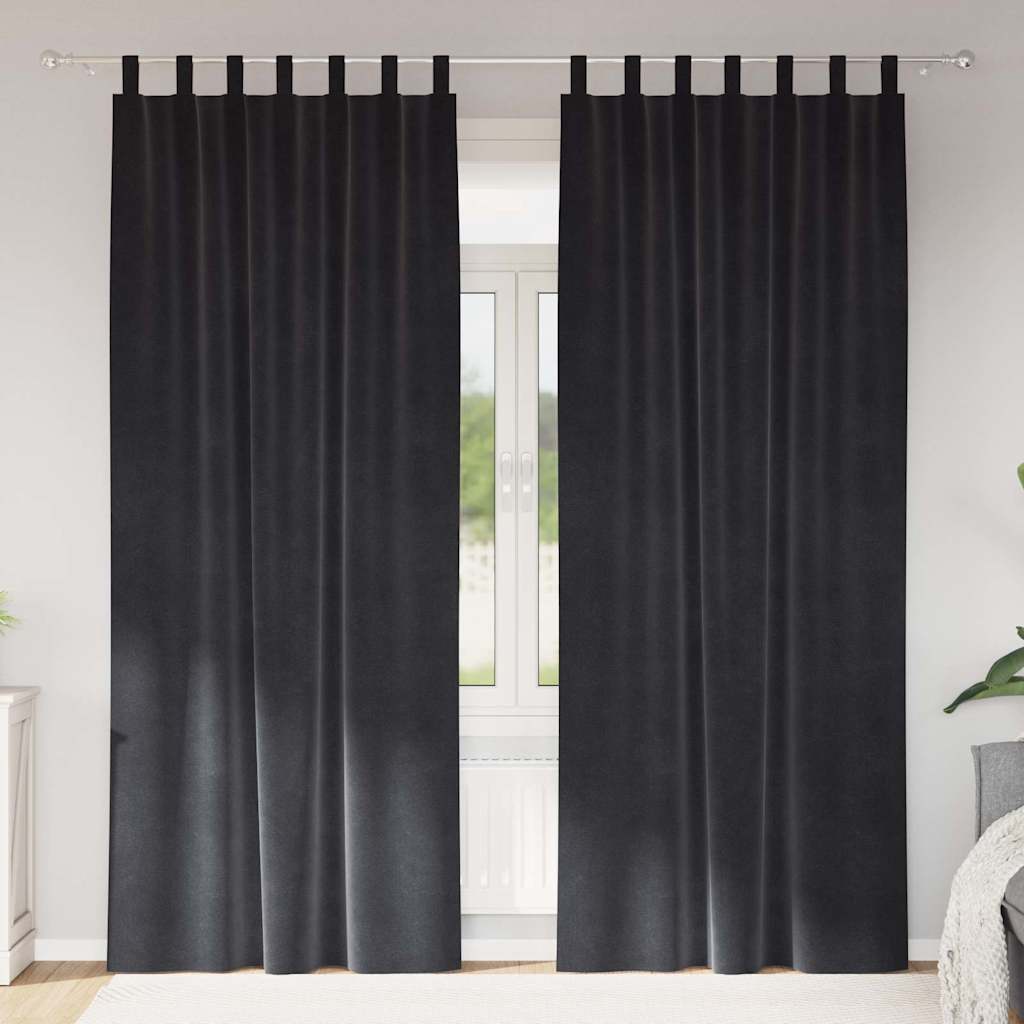 vidaXL Blackout Curtains 2 pcs Black 140 x 140 cm Velvet