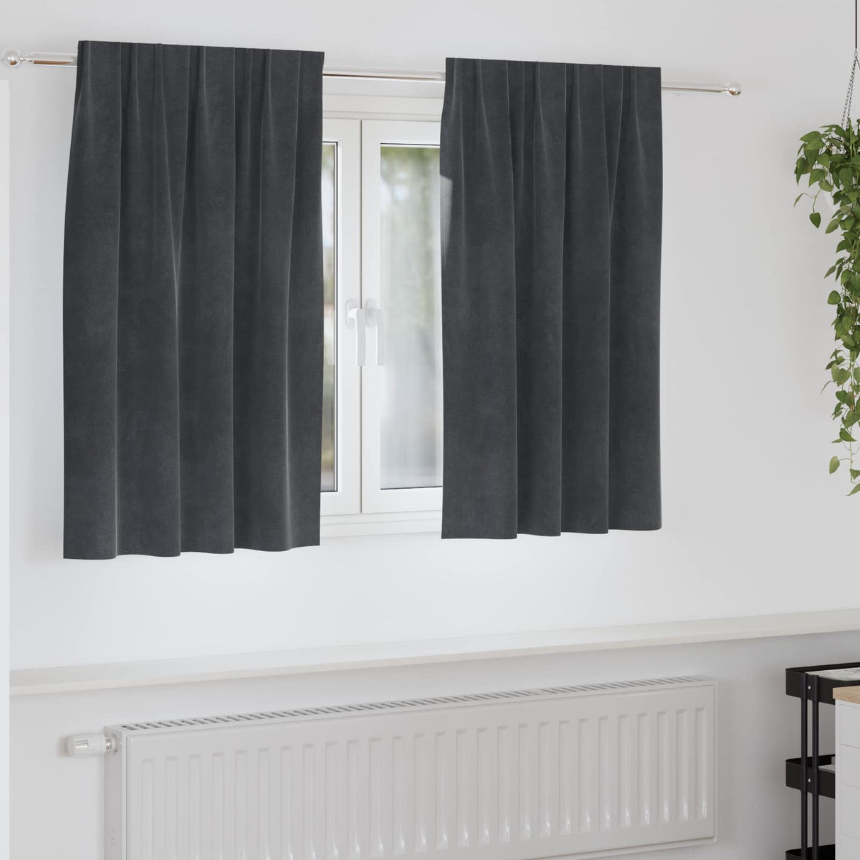 vidaXL Blackout Curtains 2 pcs Black 140 x 140 cm Velvet