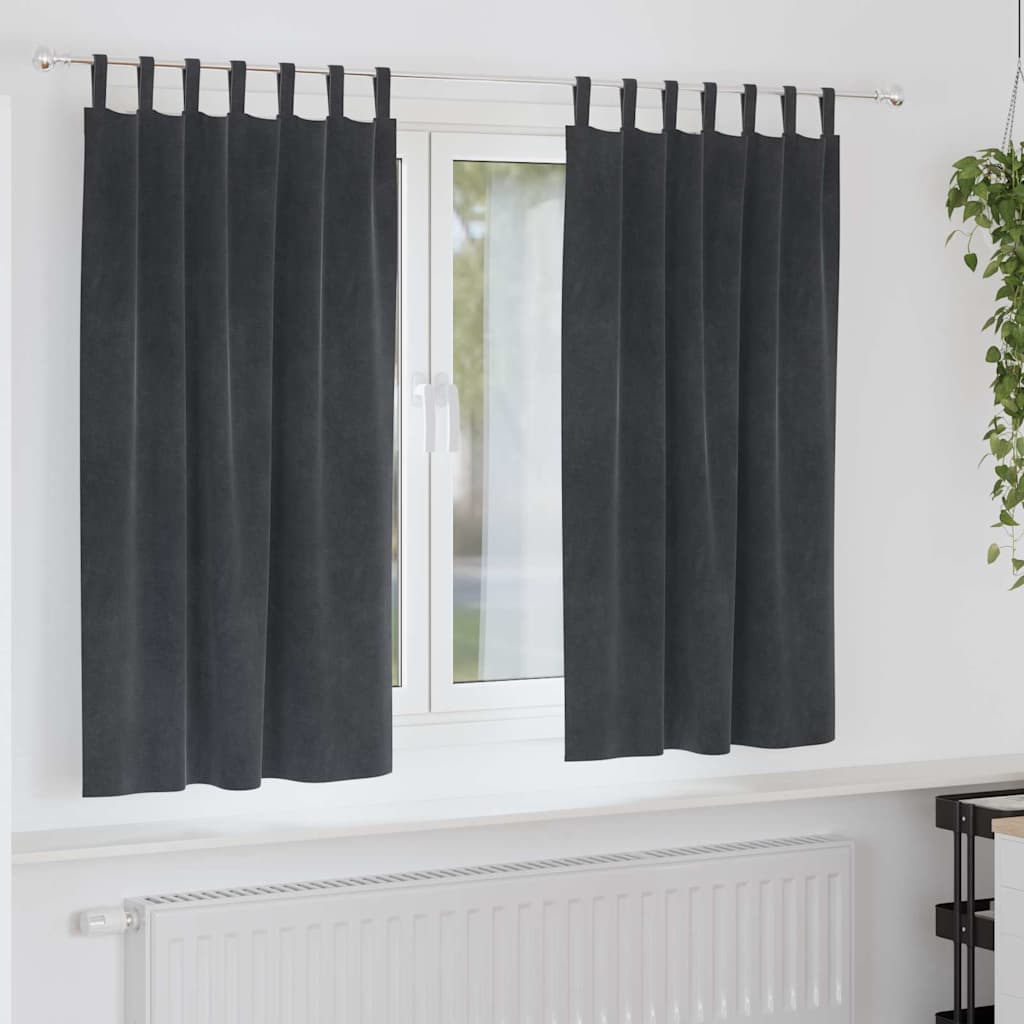 vidaXL Blackout Curtains 2 pcs Black 140 x 140 cm Velvet