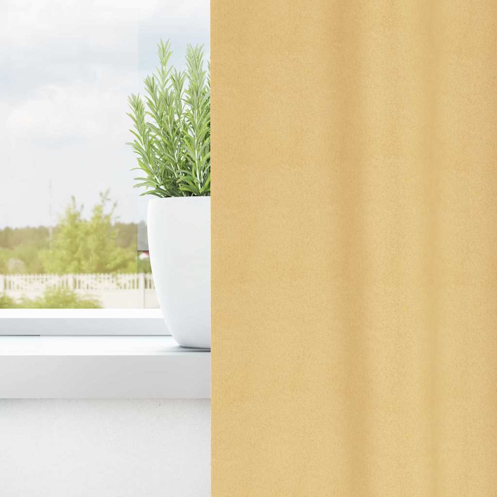vidaXL Blackout Gordijnen met Ringen 2 pcs Beige 140 x 140 cm