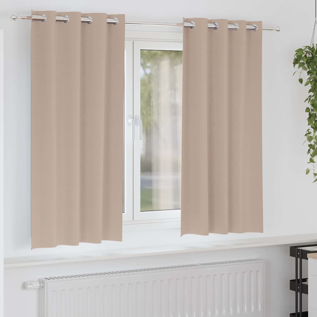 vidaXL Blackout Gordijnen met Ringen 2 pcs Beige 140 x 140 cm