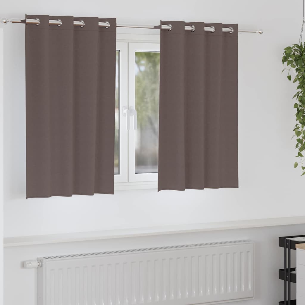 vidaXL Blackout Gordijnen met Ringen 2 pcs Beige 140 x 140 cm