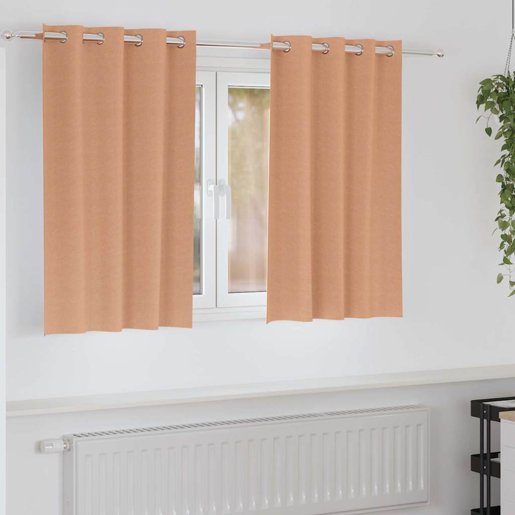 vidaXL Blackout Gordijnen met Ringen 2 pcs Beige 140 x 140 cm