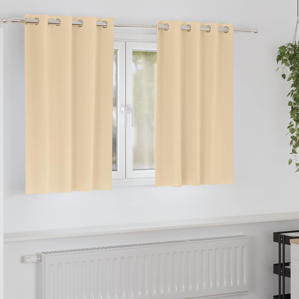 vidaXL Blackout Gordijnen met Ringen 2 pcs Beige 140 x 140 cm