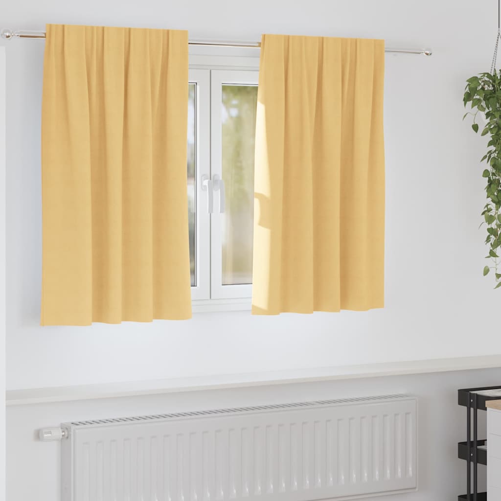 vidaXL Blackout Gordijnen met Ringen 2 pcs Beige 140 x 140 cm