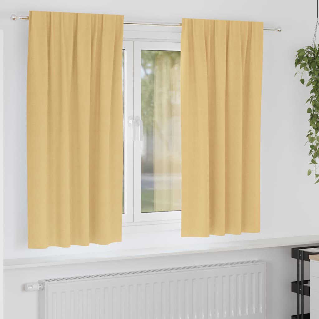 vidaXL Blackout Gordijnen met Ringen 2 pcs Beige 140 x 140 cm