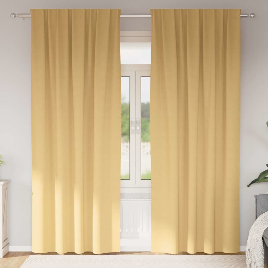 vidaXL Blackout Gordijnen met Ringen 2 pcs Beige 140 x 140 cm