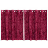 vidaXL Velvet Gordijnen 2 pcs Wijnrood 140 x 140 cm Fluweel