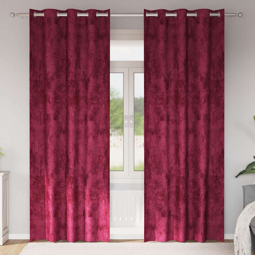 vidaXL Velvet Gordijnen 2 pcs Wijnrood 140 x 140 cm Fluweel