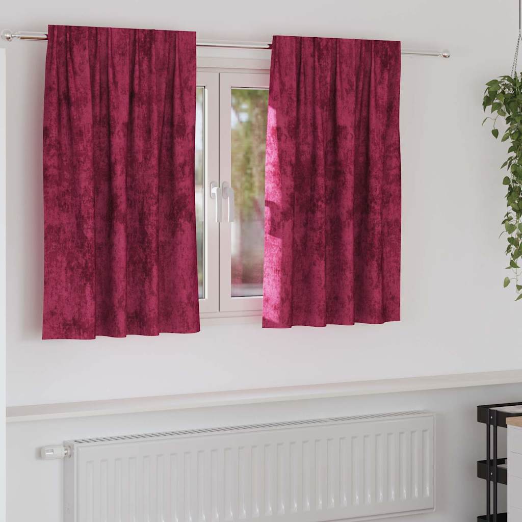 vidaXL Velvet Gordijnen 2 pcs Wijnrood 140 x 140 cm Fluweel
