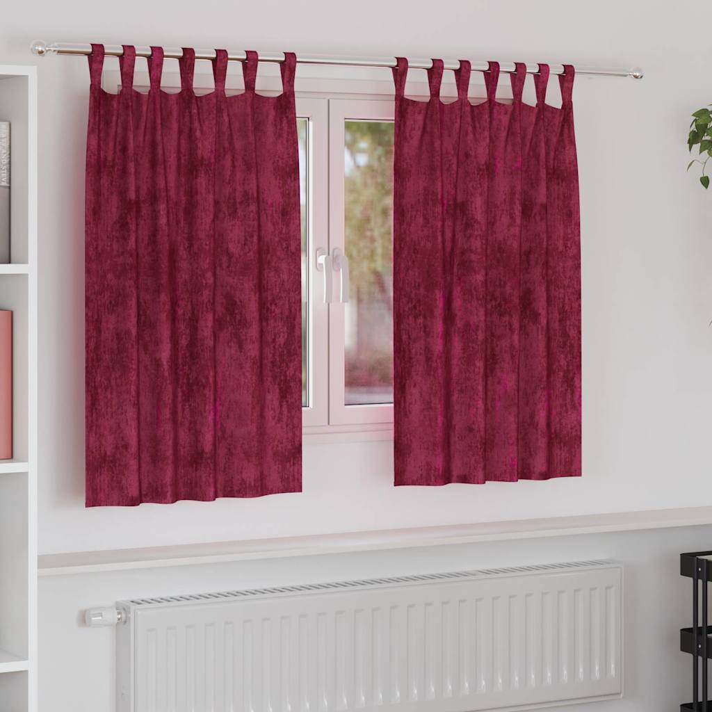 vidaXL Velvet Gordijnen 2 pcs Wijnrood 140 x 140 cm Fluweel