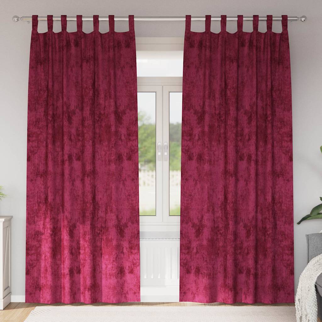 vidaXL Velvet Gordijnen 2 pcs Wijnrood 140 x 140 cm Fluweel
