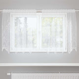 vidaXL Lace Curtain with Drapes Floral White 80 x 150 cm Polyester