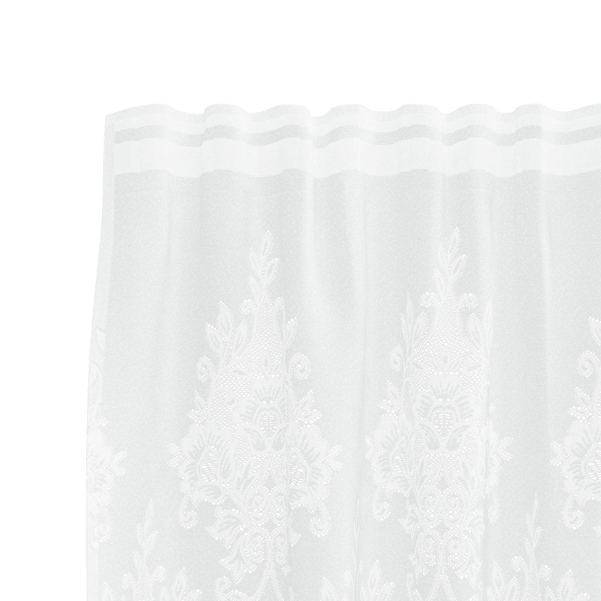 vidaXL Lace Curtain with Drapes Floral White 80 x 150 cm Polyester