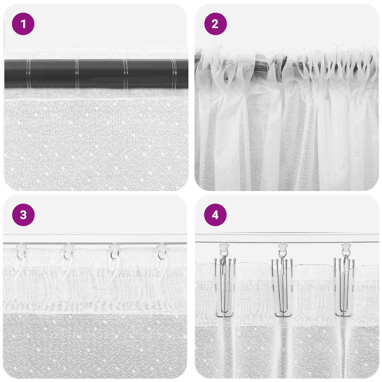 vidaXL Lace Curtain with Drapes Floral White 80 x 150 cm Polyester