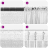 vidaXL Lace Curtain with Drapes Floral White 80 x 150 cm Polyester