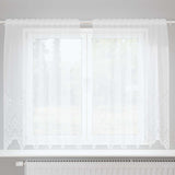vidaXL Lace Curtain with Drapes Floral White 80 x 150 cm Polyester