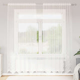 vidaXL Lace Curtain with Drapes Floral White 80 x 150 cm Polyester