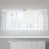 vidaXL Lace Curtain with Drapes Floral White 80 x 150 cm Polyester