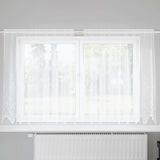 vidaXL Lace Curtain with Drapes Floral White 80 x 150 cm Polyester