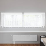 vidaXL Lace Curtain with Drapes Floral White 80 x 150 cm Polyester
