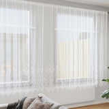 vidaXL Lace Curtain with Drapes Floral White 80 x 150 cm Polyester
