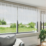 vidaXL Lace Curtain with Drapes Floral White 80 x 150 cm Polyester