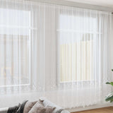 vidaXL Lace Curtain with Drapes Floral White 80 x 150 cm Polyester