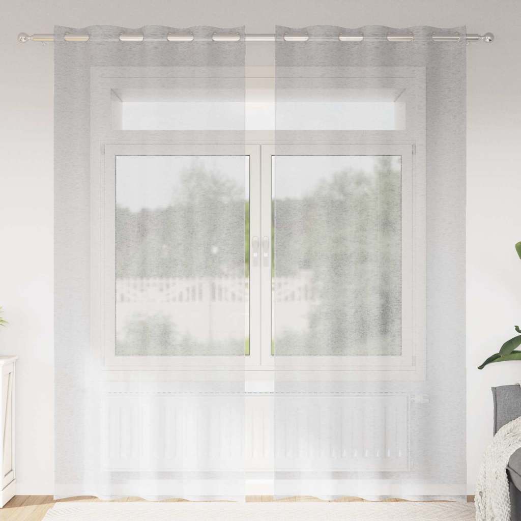 vidaXL Voile Gordijn met gordijnen 2 pcs Wit 140 x 140 cm Polyester