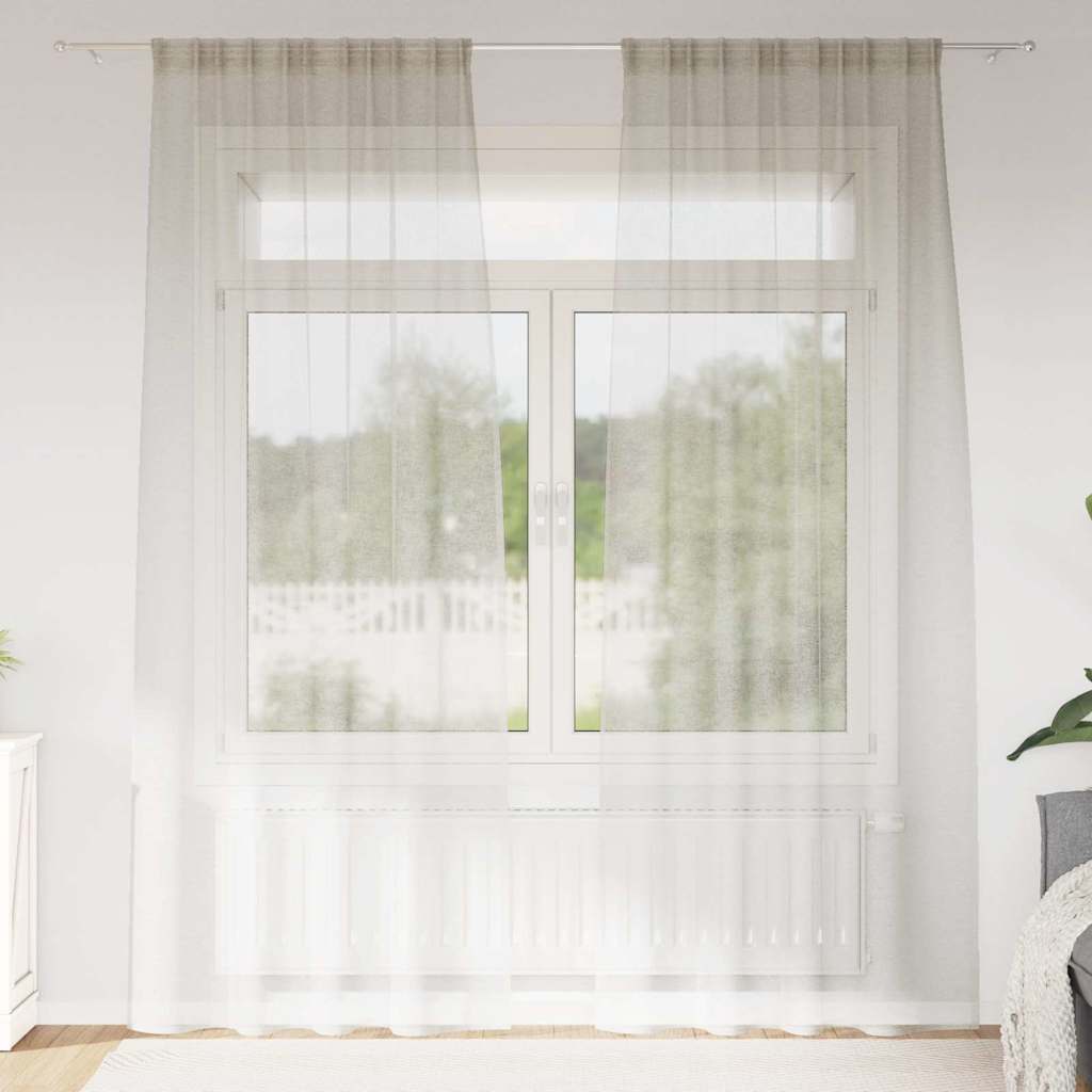 vidaXL Voile Gordijn met gordijnen 2 pcs Wit 140 x 140 cm Polyester