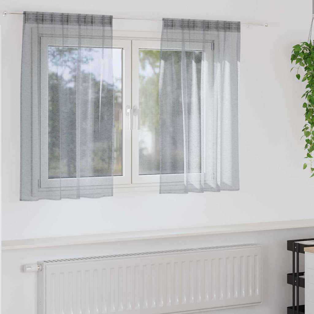 vidaXL Voile Gordijn met gordijnen 2 pcs Wit 140 x 140 cm Polyester