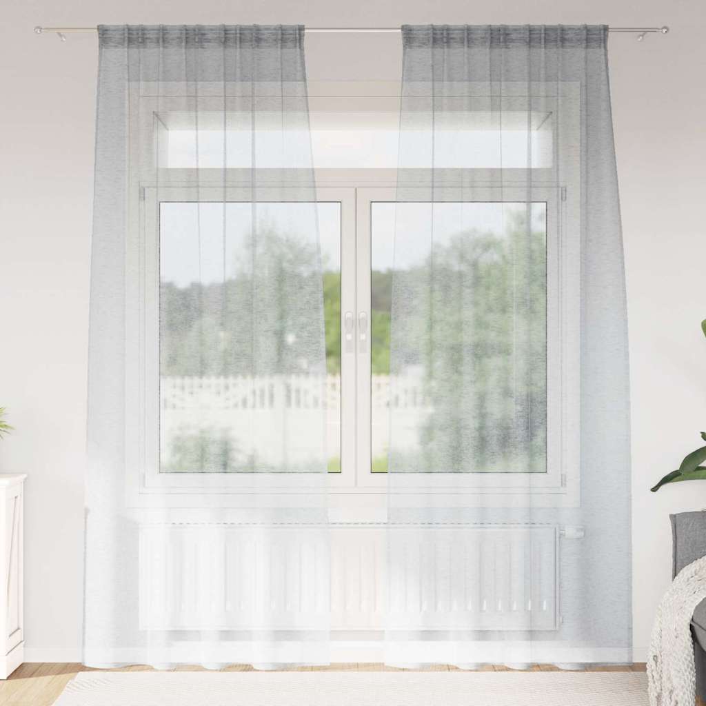 vidaXL Voile Gordijn met gordijnen 2 pcs Wit 140 x 140 cm Polyester