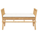 vidaXL Tuinbank met kussen Bruin 110 x 38 x 65cm Bamboe