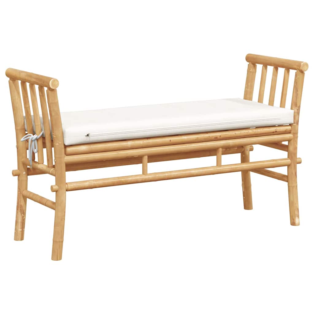 vidaXL Tuinbank met kussen Bruin 110 x 38 x 65cm Bamboe