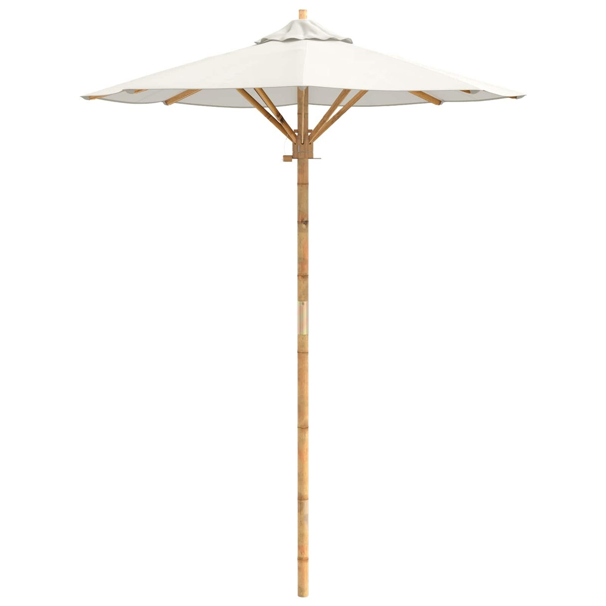 vidaXL Tuinparasol Crème Wit Ø 270 x 260 cm Bamboe