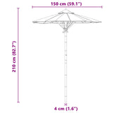 vidaXL Tuinparasol Crème Wit Ø 270 x 260 cm Bamboe