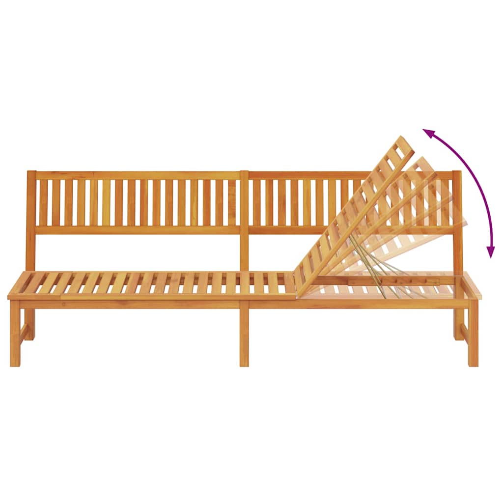 vidaXL Ligstoel Olie Natuurlijk 200 x 57 x 75cm Massief acaciahout