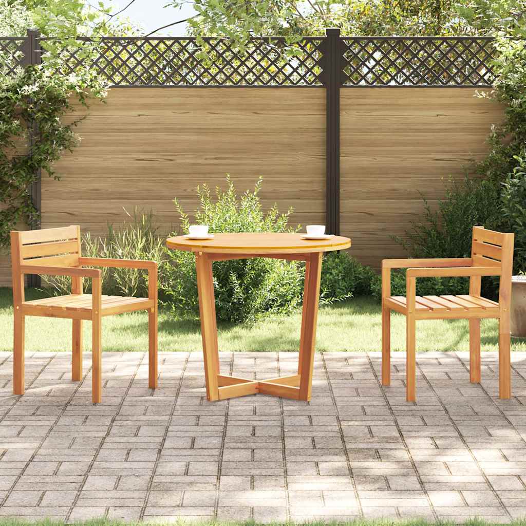 vidaXL Tuinbijzettafel rond Ø70x75 cm massief acaciahout