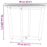 vidaXL Tuinbijzettafel rond Ø70x75 cm massief acaciahout