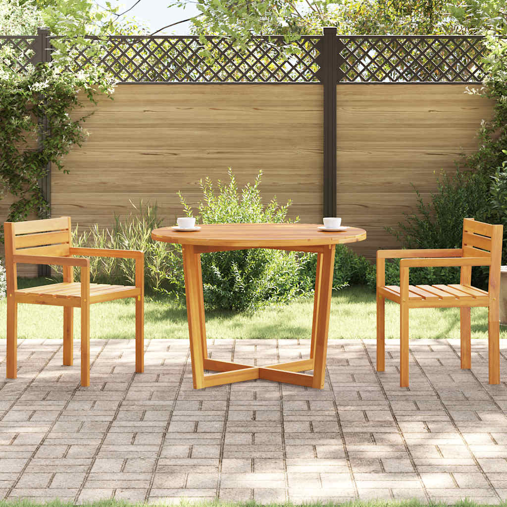 vidaXL Tuinbijzettafel rond Ø70x75 cm massief acaciahout