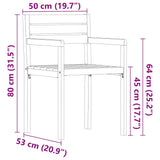 vidaXL Tuinstoelen 2 st 50x53x80 cm massief acaciahout