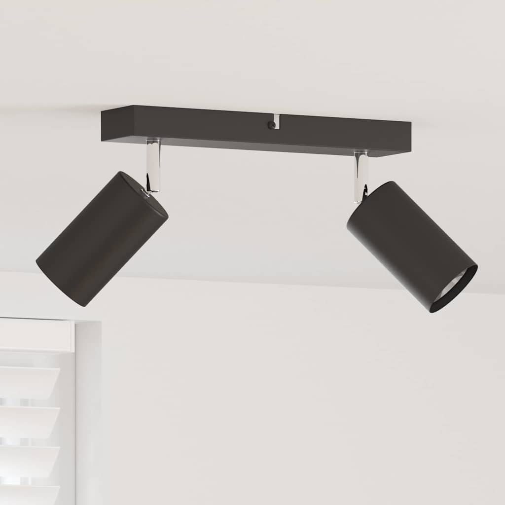 vidaXL Plafondspot met schijnwerpers Zwart 6 x 6 x 16 cm Metaal