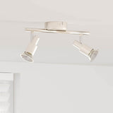 vidaXL Plafondspot met schijnwerpers Nikkel 8 x 8 x 10,5 cm Staal